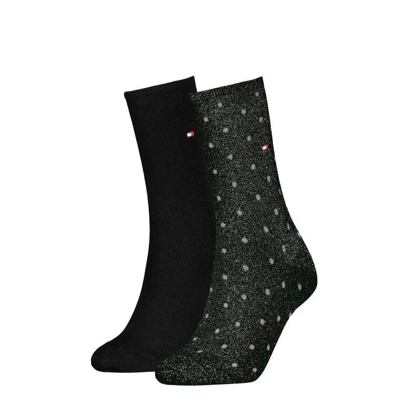 Tommy Hilfiger Socken "TH WOMEN SOCK DOT 2P" 2 Paar, 2 Paar tlg. mit feinem Rippenbündchen und Logostickerei von Tommy Hilfiger