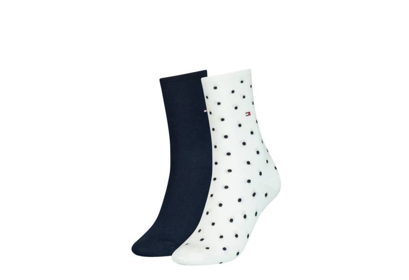 Tommy Hilfiger Socken TH WOMEN SOCK DOT 2P (2-Paar, 2 Paar) mit feinem Rippenbündchen und Logostickerei von Tommy Hilfiger