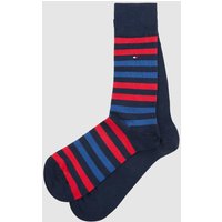 Tommy Hilfiger Socken mit Label-Detail im 2er-Pack Modell 'DUO STRIPE SOCK' in Rot, Größe 39/42 von Tommy Hilfiger