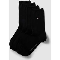 Tommy Hilfiger Socken mit Label-Stitching im 4er-Pack in Black, Größe 35/38 von Tommy Hilfiger