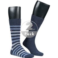 Tommy Hilfiger Herren Socken blau Baumwolle Gestreift von Tommy Hilfiger