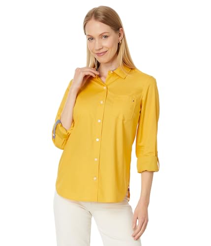 Tommy Hilfiger Solide Rolllasche für Damen, Dunkles Maisgrün, XS von Tommy Hilfiger