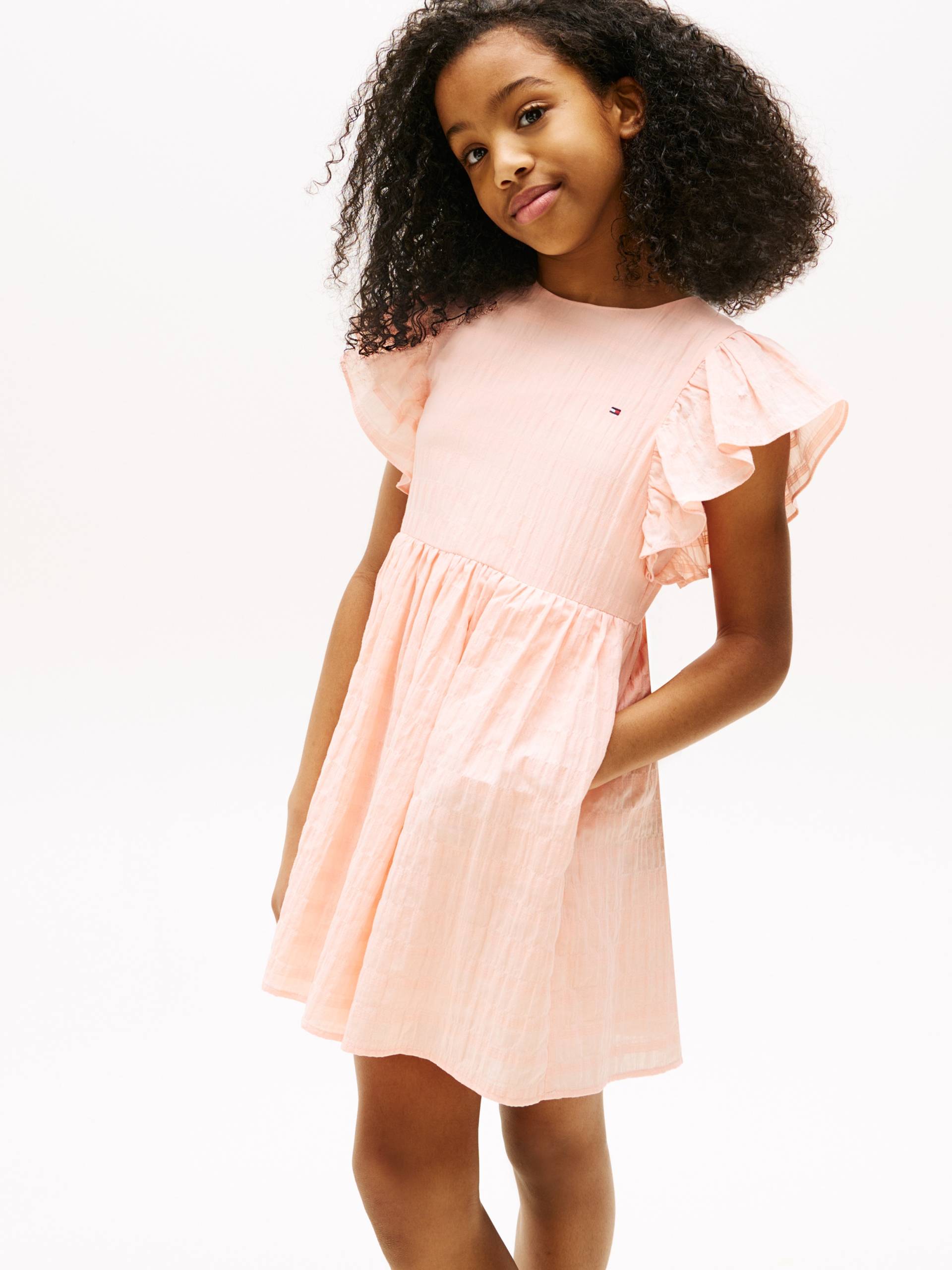 Tommy Hilfiger Sommerkleid "TEXTURED COTTON DRESS SS" mit Flügelärmeln, mit Struktur von Tommy Hilfiger