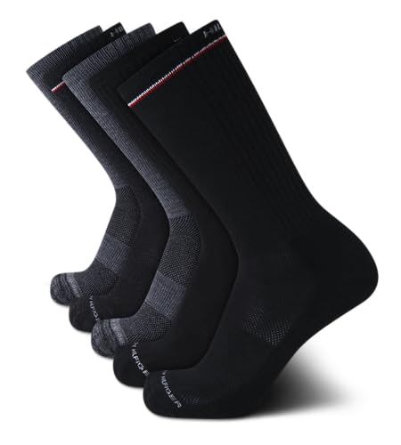 Tommy Hilfiger Sportsocken für Herren, gepolsterte Crew-Socken (5er-Pack), Schwarz sortiert, 7-12 von Tommy Hilfiger