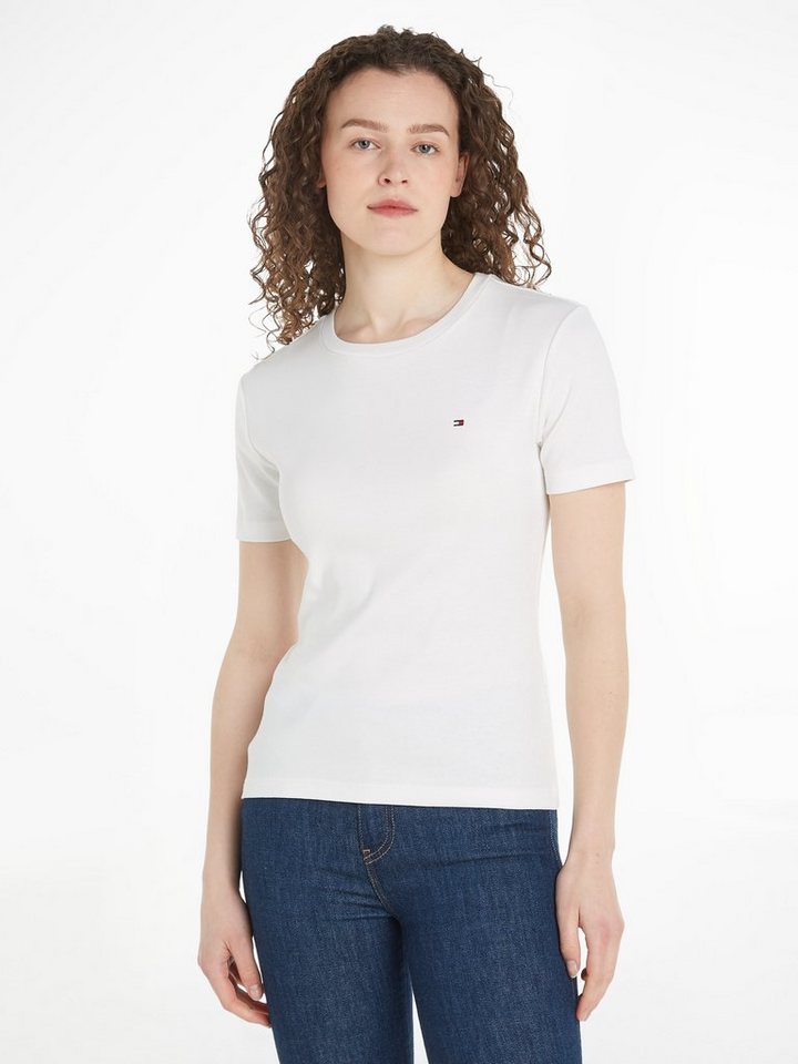 Tommy Hilfiger Stehkragenshirt NEW CODY SLIM CROP MOCK-NK mit Logostickerei von Tommy Hilfiger