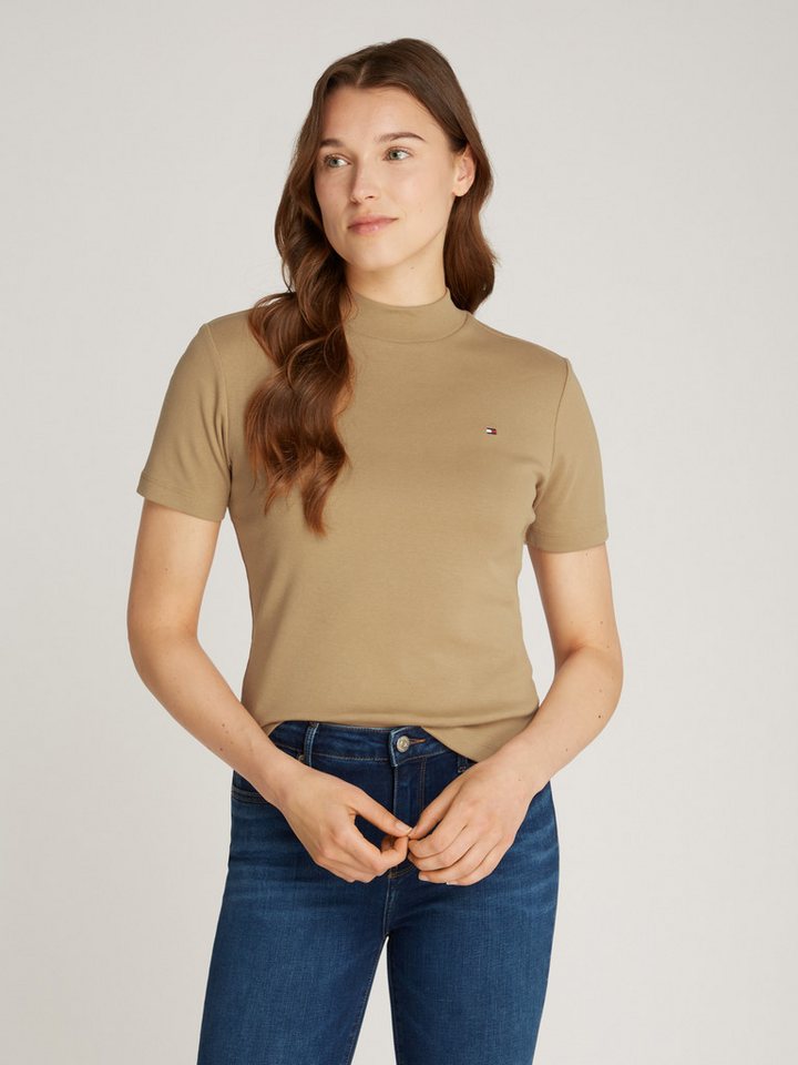 Tommy Hilfiger Stehkragenshirt NEW CODY SLIM CROP MOCK-NK mit Logostickerei von Tommy Hilfiger