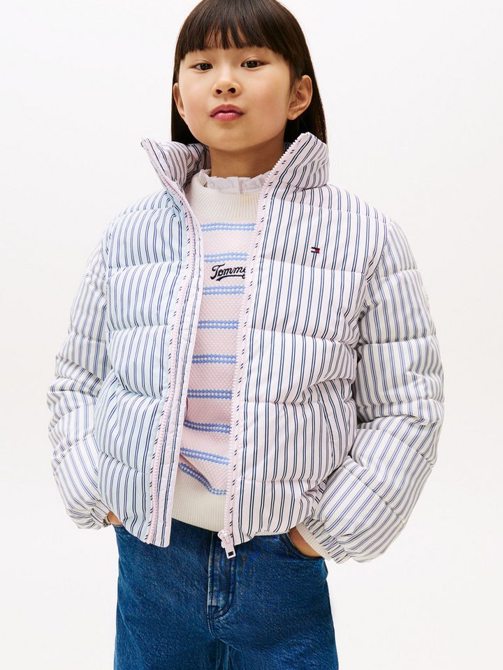 Tommy Hilfiger Steppjacke MIX STRIPE PUFFER für Kinder bis 16 Jahre, cooles Streifen-Design von Tommy Hilfiger