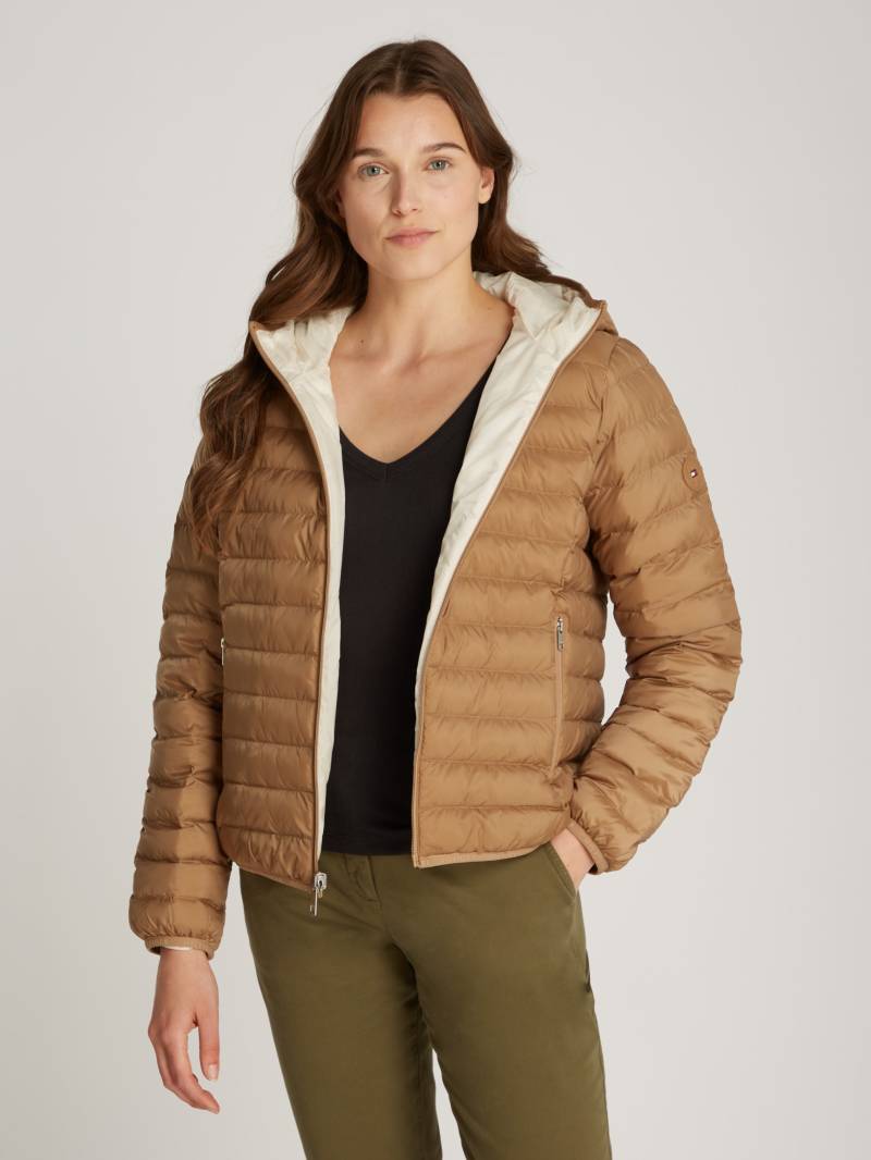 Tommy Hilfiger Steppjacke "REVERSIBLE LW PADDED JACKET" mit Kapuze mit reversible Tragemöglichkeit, leichte Wattierung, Logo-Patch von Tommy Hilfiger