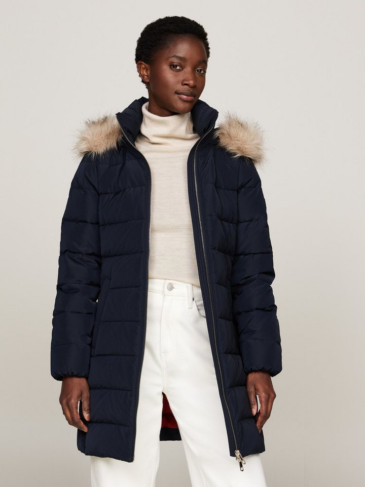 Tommy Hilfiger Steppmantel HERITAGE DOWN TYRA COAT WITH FUR mit Fellimitat von Tommy Hilfiger