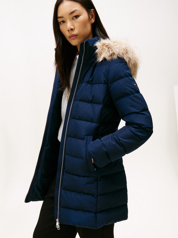 Tommy Hilfiger Steppmantel MW DOWN SLIM COAT WITH FUR mit Fellimitat von Tommy Hilfiger