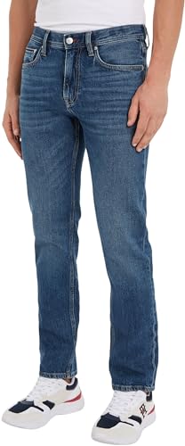 Tommy Hilfiger Herren Jeans Hose Straight Denton aus Baumwolle, Blau (Hiker Indigo), 30W/32L von Tommy Hilfiger