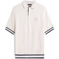 Tommy Hilfiger Strick-Poloshirt mit Kontrastbündchen, Classic Fit in XXL von Tommy Hilfiger
