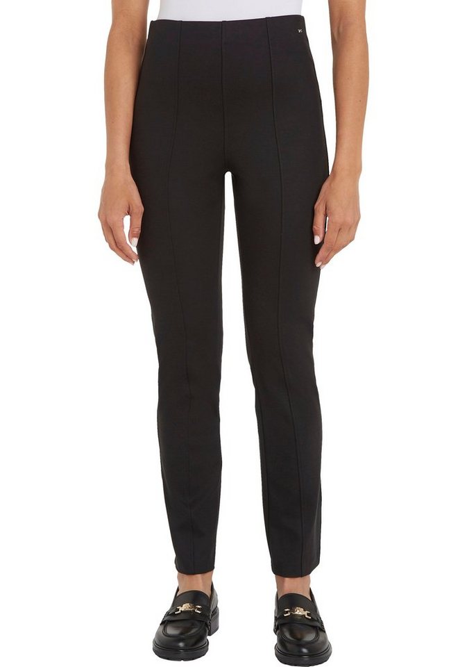 Tommy Hilfiger Strickhose SLIM ELEVATED KNITTED PANT mit Metall-Markenlabel von Tommy Hilfiger