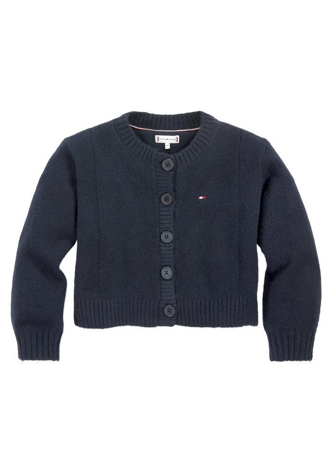 Tommy Hilfiger Strickjacke TOMMY POINTELLE CARDIGAN Kinder Kids Junior MiniMe,mit dezenter Labelflag Tommy Hilfiger Strickjacke TOMMY POINTELLE CARDIGAN Kinder Kids Junior MiniMe,mit dezenter Labelflag von Tommy Hilfiger