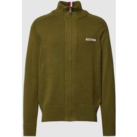 Tommy Hilfiger Strickjacke mit Label-Stitching Modell 'MONOTYPE' in Oliv, Größe XXXL Tommy Hilfiger Strickjacke mit Label-Stitching Modell 'MONOTYPE' in Oliv, Größe XXXL von Tommy Hilfiger