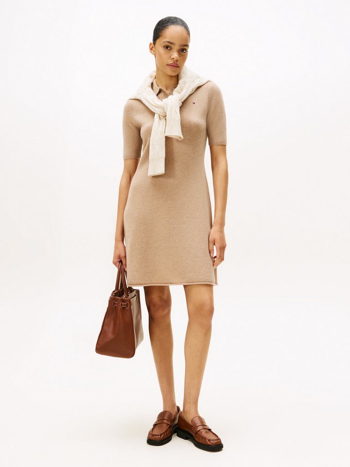 Tommy Hilfiger Strickkleid SOFT WOOL HALF SL F&F POLO DRESS aus reiner Wolle von Tommy Hilfiger