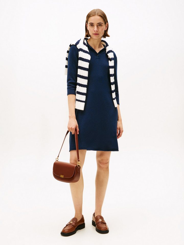 Tommy Hilfiger Strickkleid SOFT WOOL HALF SL F&F POLO DRESS aus reiner Wolle von Tommy Hilfiger