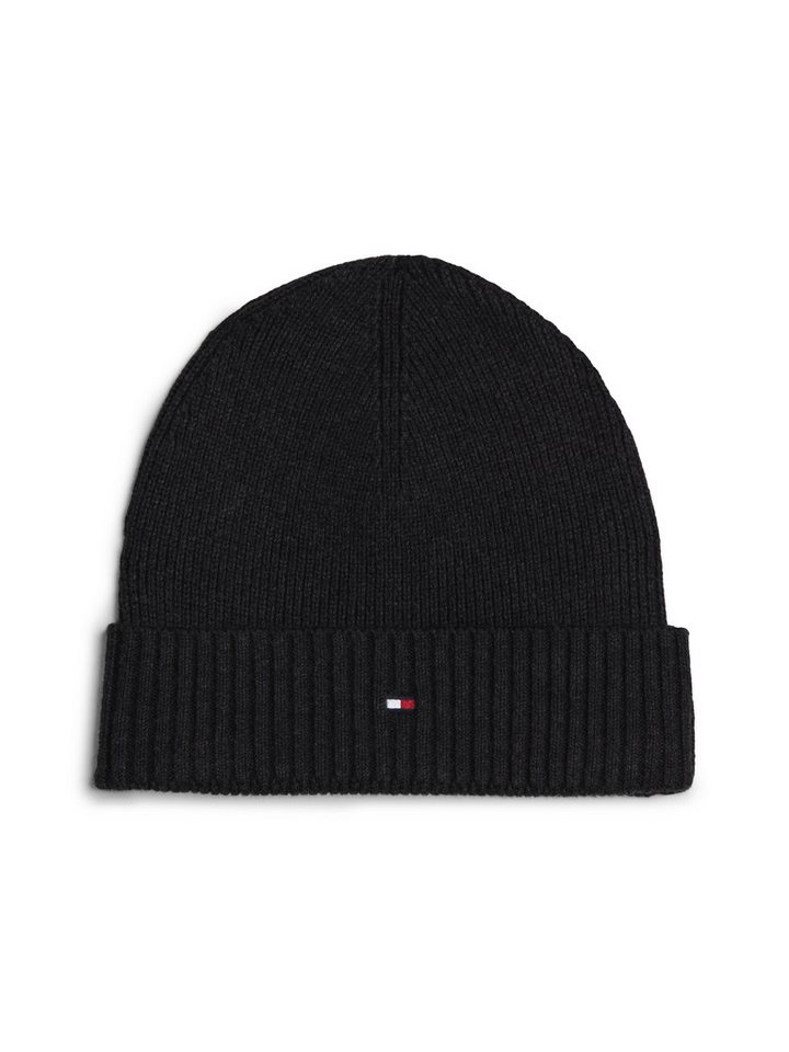 Tommy Hilfiger Strickmütze TH FLAG PIMA COTTON BEANIE Beanie mit Logostickerei, mit Kaschmiranteil Unisex von Tommy Hilfiger