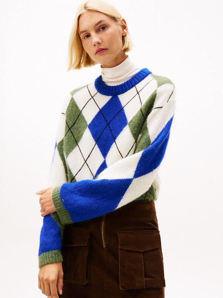 Tommy Hilfiger Strickpullover ALPACA BLEND ARGYLE C-NK LS SWT von Tommy Hilfiger