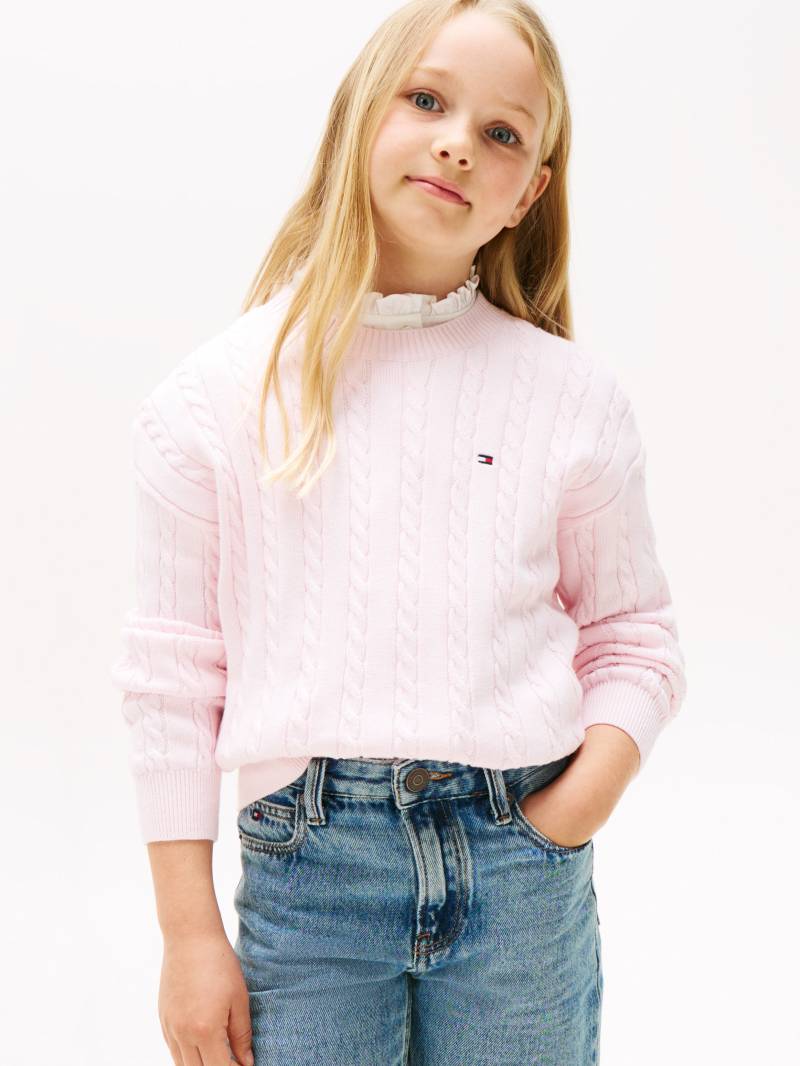 Tommy Hilfiger Strickpullover "CABLE SWEATER", für Kinder bis 16 Jahre, mit Zopfmuster von Tommy Hilfiger