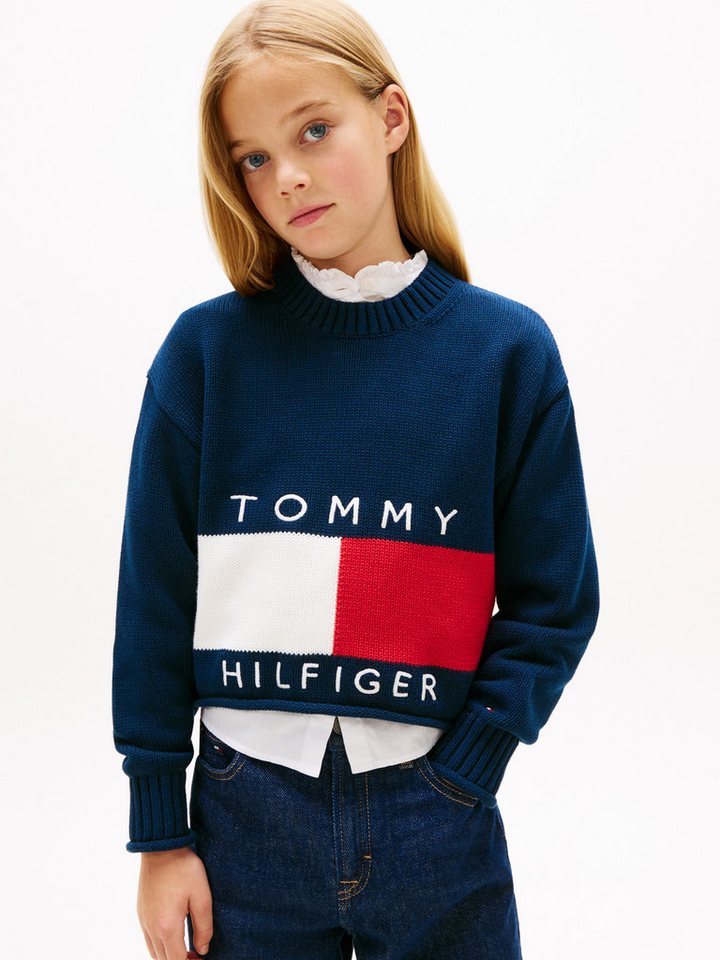 Tommy Hilfiger Strickpullover Kinder bis 16 Jahre, mit Rundhalsausschnitt von Tommy Hilfiger