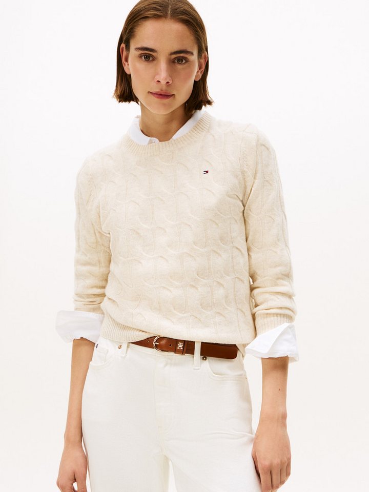 Tommy Hilfiger Strickpullover SOFT WOOL CABLE C-NK mit Zopfmuster, aus reiner Wolle Tommy Hilfiger Strickpullover SOFT WOOL CABLE C-NK mit Zopfmuster, aus reiner Wolle von Tommy Hilfiger