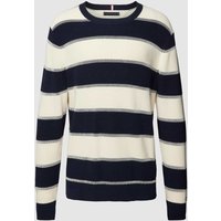 Tommy Hilfiger Strickpullover mit Blockstreifen in Marine, Größe M von Tommy Hilfiger