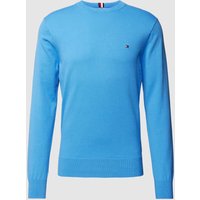 Tommy Hilfiger Strickpullover mit Label-Stitching in Aqua, Größe XXL von Tommy Hilfiger