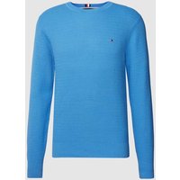 Tommy Hilfiger Strickpullover mit Label-Stitching in Aqua, Größe XXXL von Tommy Hilfiger