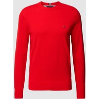 Tommy Hilfiger Strickpullover mit Label-Stitching in Hellrot, Größe L von Tommy Hilfiger