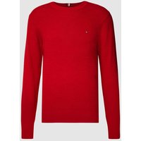 Tommy Hilfiger Strickpullover mit Label-Stitching in Rot, Größe XXXL von Tommy Hilfiger