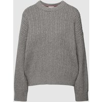 Tommy Hilfiger Strickpullover mit Zopfmuster in Mittelgrau, Größe XL von Tommy Hilfiger