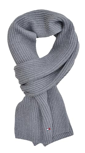 Tommy Hilfiger Strickschal Schal Cotton Cashmere Scarf Grau Mid Grey von Tommy Hilfiger