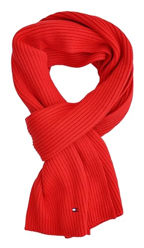 Tommy Hilfiger Strickschal Schal Cotton Cashmere Scarf Rot Fireworks von Tommy Hilfiger