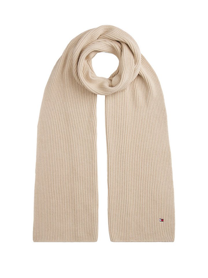 Tommy Hilfiger Strickschal TH FLAG PIMA COTTON CASH SCARF, mit Logostickerei, mit Kaschmiranteil Unisex von Tommy Hilfiger