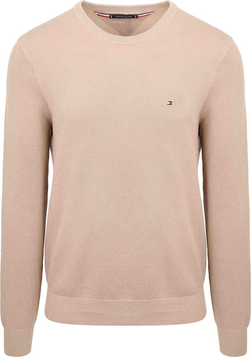 Tommy Hilfiger Structure Pullover Beige - Größe S von Tommy Hilfiger