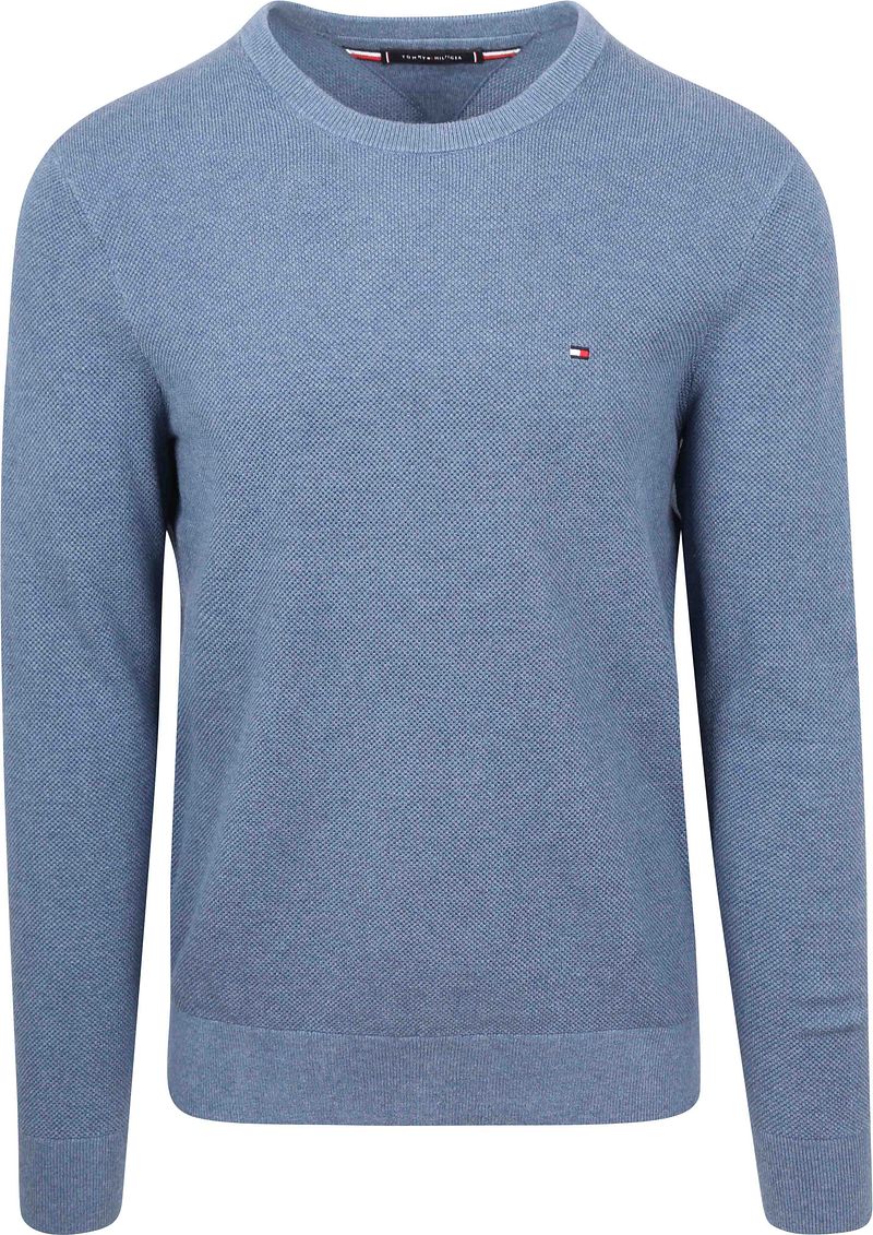 Tommy Hilfiger Structure Pullover Blau - Größe M von Tommy Hilfiger