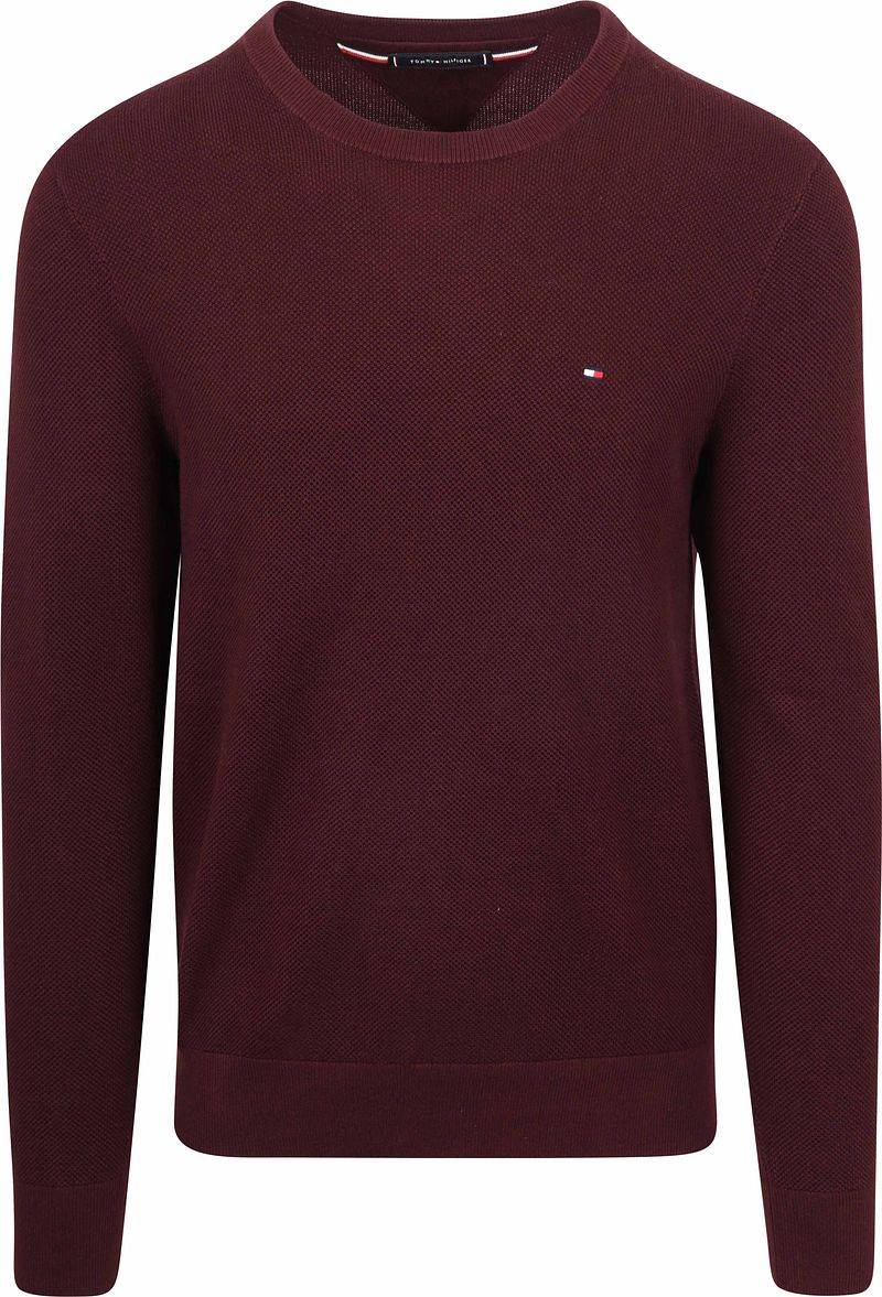 Tommy Hilfiger Structure Pullover Bordeaux - Größe L von Tommy Hilfiger