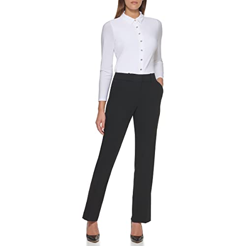 Tommy Hilfiger Damen Solid Sutton Boot Leg Trousers Anzughose, Schwarz, 38 DE von Tommy Hilfiger