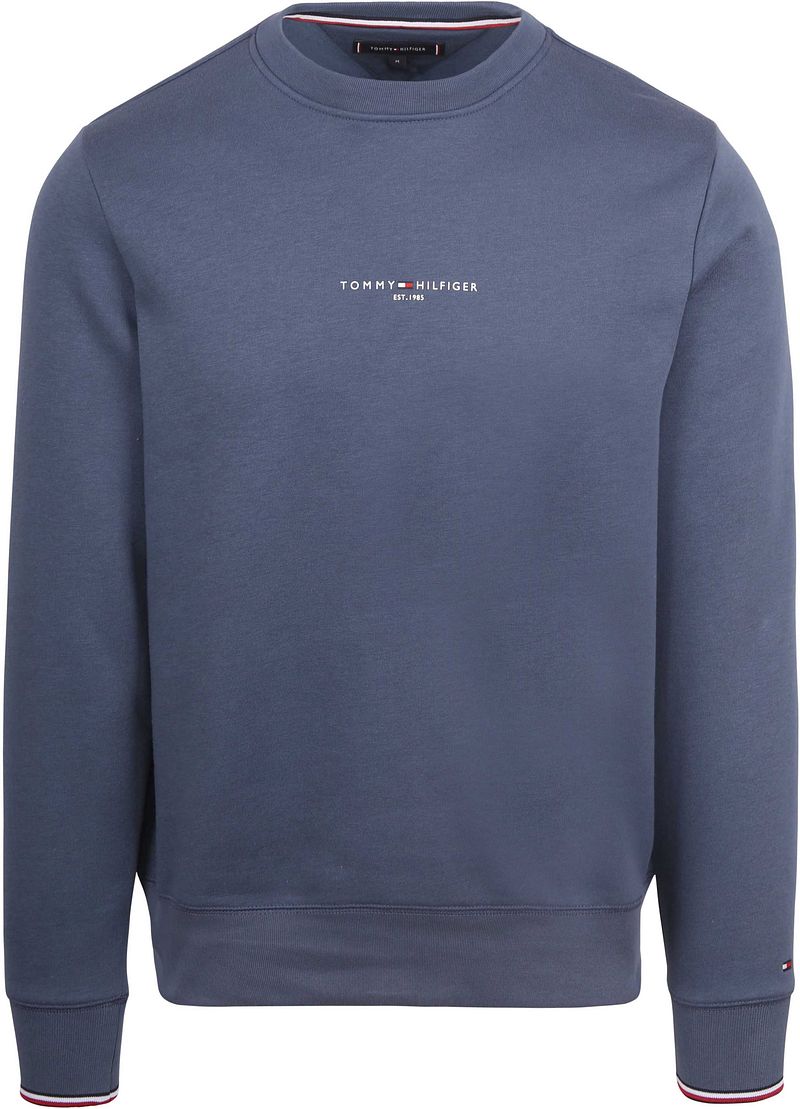 Tommy Hilfiger Sweater Logo Tipped Dunkelblau - Größe L von Tommy Hilfiger