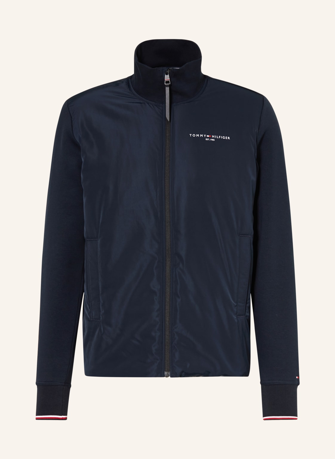 Tommy Hilfiger Sweatjacke Im Materialmix blau von Tommy Hilfiger