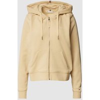 Tommy Hilfiger Sweatjacke mit Label-Schriftzug in Beige, Größe L von Tommy Hilfiger