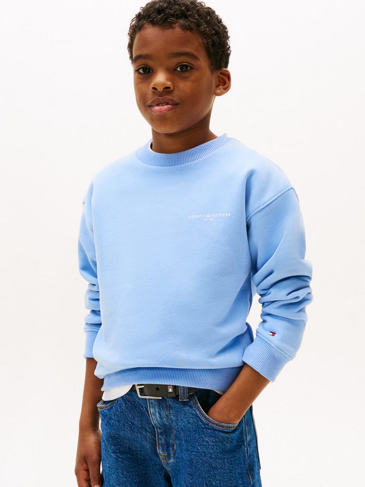 Tommy Hilfiger Sweatshirt MINI CORP C-NECK SWEATSHIRT für Kinder bis 16 Jahre, mit Logo-Stickerei von Tommy Hilfiger