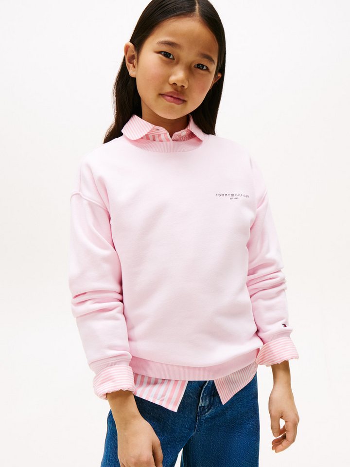 Tommy Hilfiger Sweatshirt MINI CORP C-NECK SWEATSHIRT für Kinder bis 16 Jahre, mit Logo-Stickerei von Tommy Hilfiger