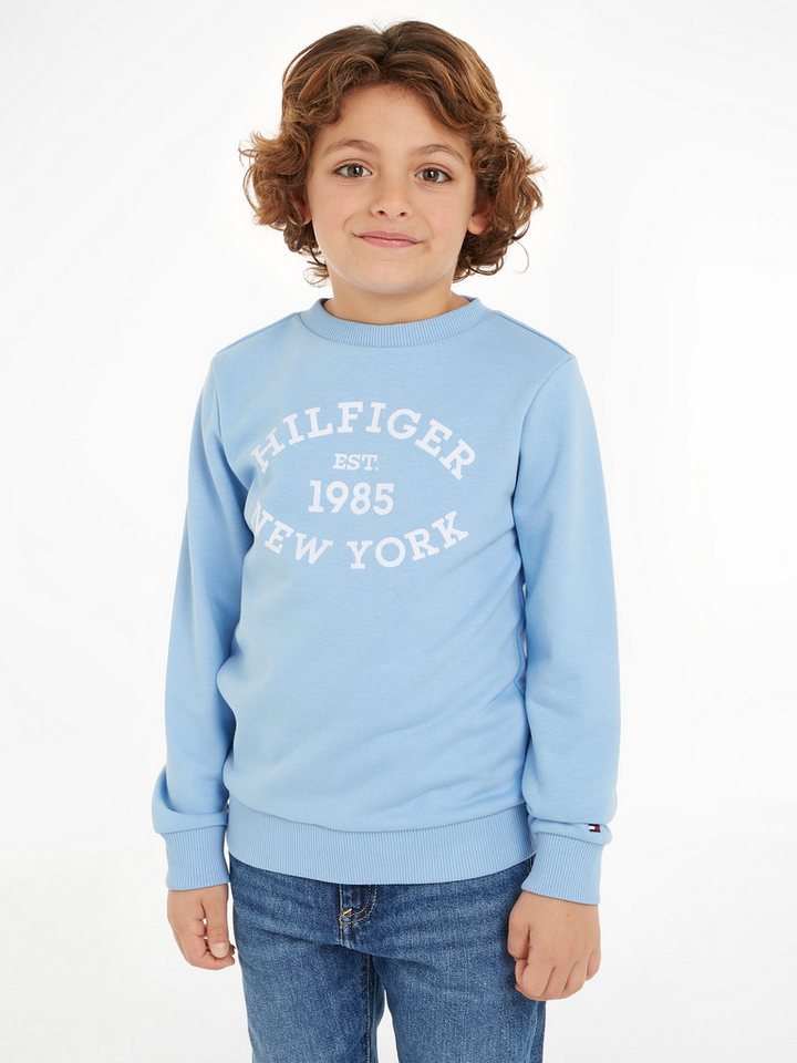 Tommy Hilfiger Sweatshirt MONOTYPE FLOCK REG SWEATSHIRT Kinder bis 16 Jahre mit Logoschirftzug von Tommy Hilfiger