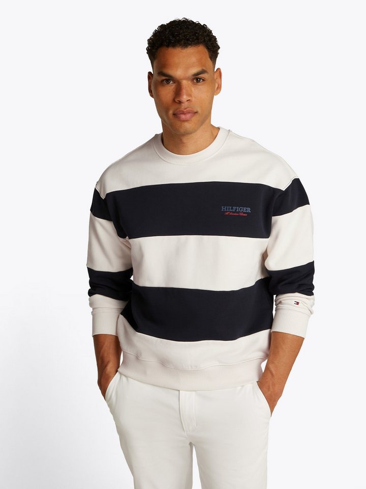 Tommy Hilfiger Sweatshirt MONOTYPE STRIPE SWEATSHIRT mit großen Blockstreifen von Tommy Hilfiger