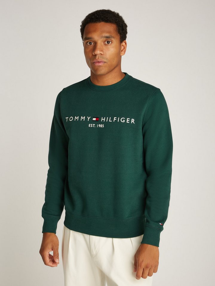 Tommy Hilfiger Sweatshirt TOMMY LOGO SWEATSHIRT mit Rundhals und Stickerei unifarben, casual, regular fit, Baumwollmix, Rundhals von Tommy Hilfiger