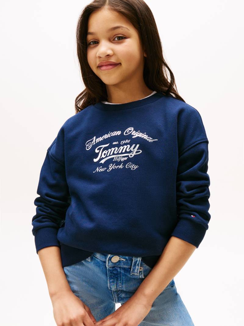 Tommy Hilfiger Sweatshirt "TOMMY SCRIPT SWEATSHIRT" für Kinder bis 16 Jahre, mit glänzendem Druck von Tommy Hilfiger