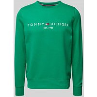 Tommy Hilfiger Sweatshirt mit Label-Stitching in Hellgruen, Größe L von Tommy Hilfiger