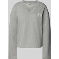 Tommy Hilfiger Sweatshirt mit Logo-Print in Mittelgrau, Größe XXL von Tommy Hilfiger